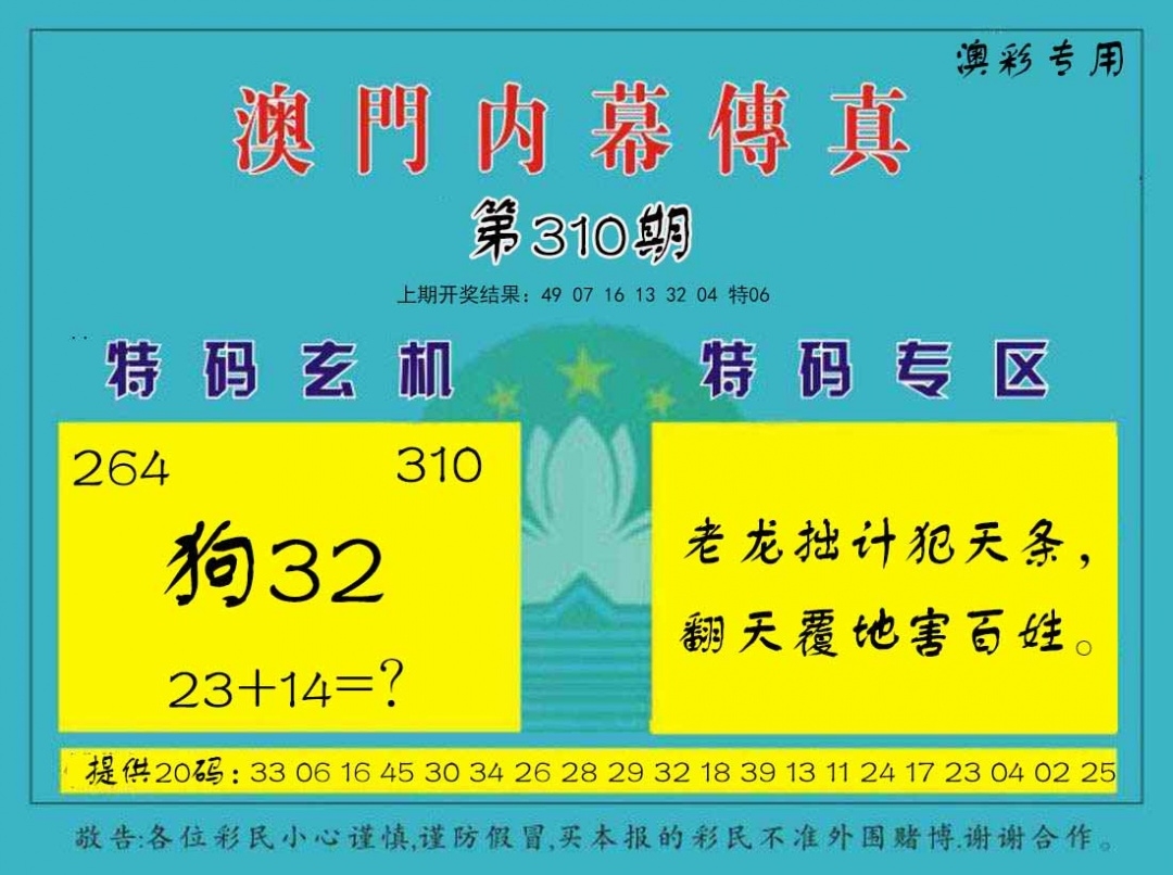 2025310期：内幕传真图，描绘2025最全免费正版大全玄机:今期特门一二七;解析2025最全免费资料大全3肖6码：【马狗猪,3-11-12-22-29-30】