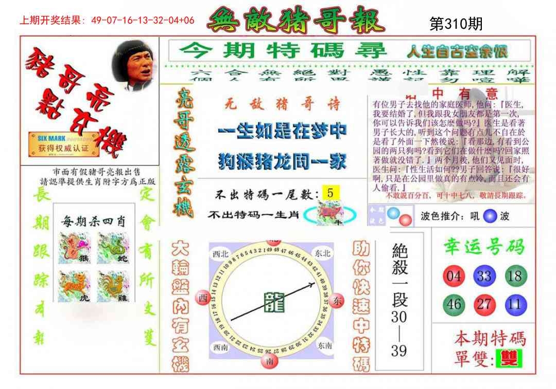 2025310期：无敌猪哥报，描绘2025新门正版挂牌玄机:今期特门一二七;解析2025最新资料免费3肖6码：【马狗猪,3-11-12-22-29-30】