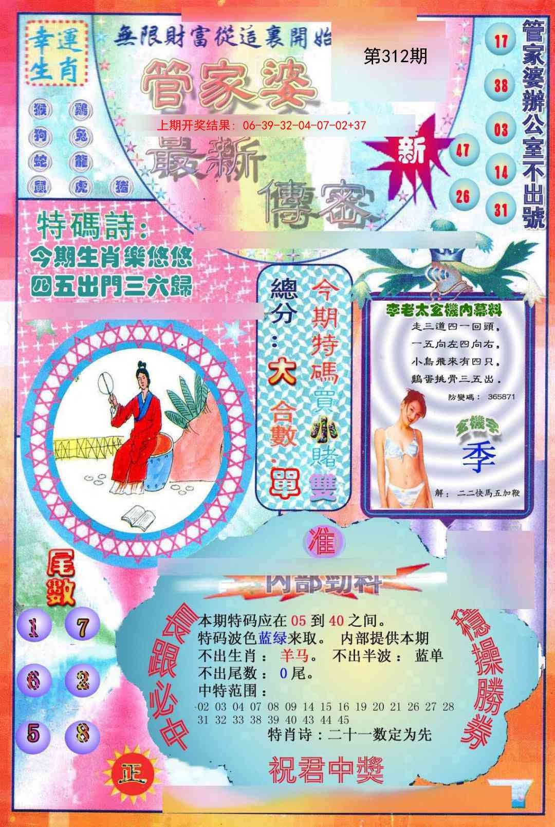 2025312期：管家婆密传，描绘管家婆玄机:说破玄机不为奇;解析新奥门管家婆3肖6码：【牛蛇羊,2-3-21-28-32-35】