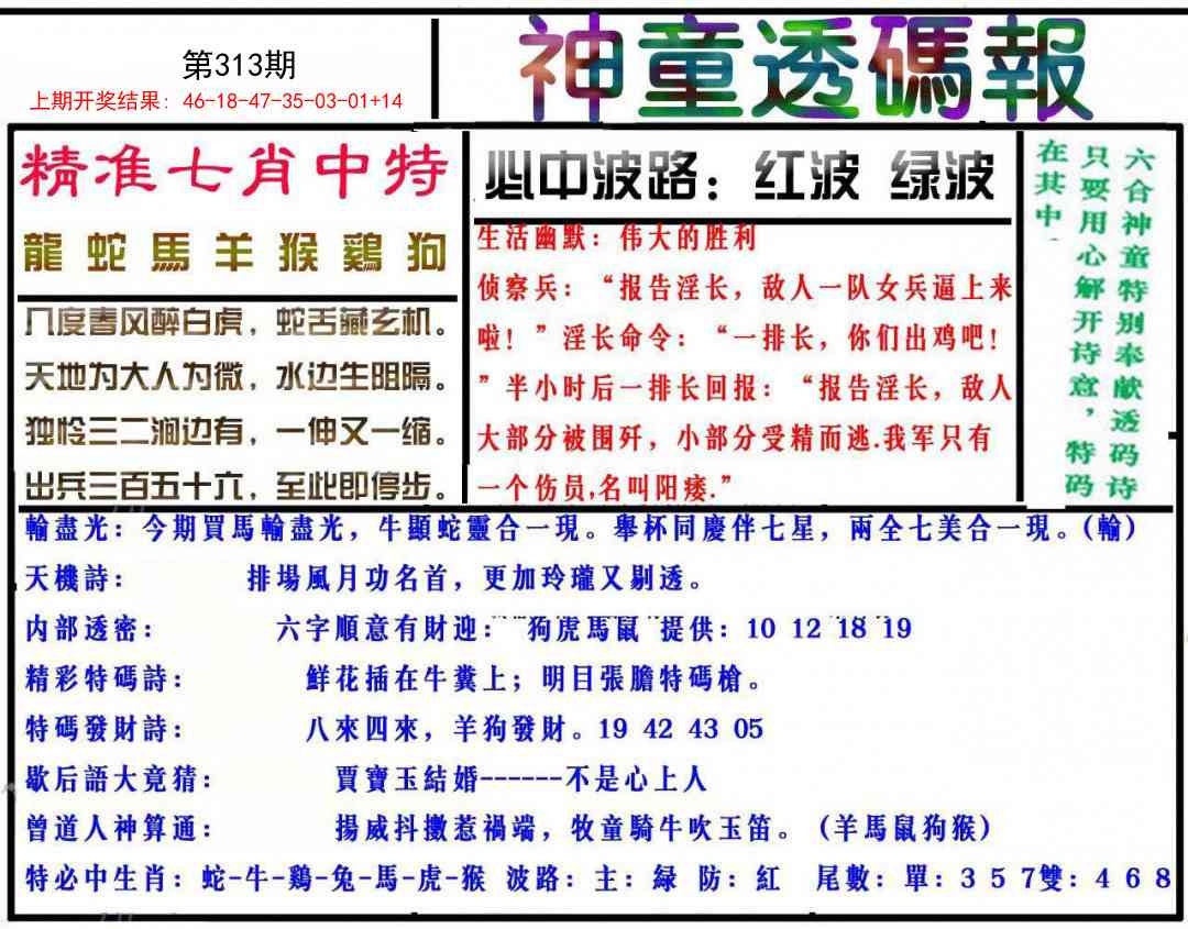 2025313期：神童透码报，描绘2025新澳门天天开好彩大乐透号码玄机:欲钱去找去年十—期(兔马);解析2025新澳门冷码表3肖6码：【蛇羊猴,3-6-24-25-26-48】