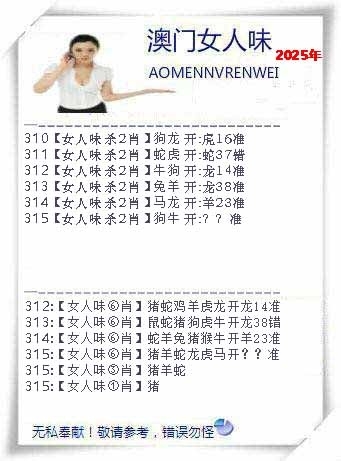 2025315期：澳门女人味，描绘2025新澳门冷码表玄机:今期生肖三七开;解析2025新澳门天天精准资枓6肖12码：【虎龙蛇羊鸡猪,4-6-10-11-13-16-20-36-37-38-43-45】