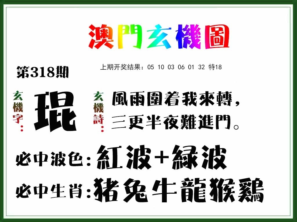 2025318期：澳门玄机图，描绘2025澳门精准资枓大全玄机:红蓝特码送大家;解析2025年新澳门精准资枓大全3肖6码：【鼠兔猴,1-12-20-26-31-37】