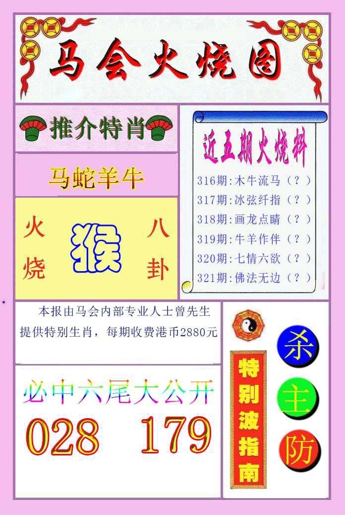 2025321期：马会火烧图，描绘2025年新澳门正版精准大全玄机:二五相合一七开;解析2025澳门精准资枓大全3肖6码：【兔鸡猪,2-3-12-13-24-29】