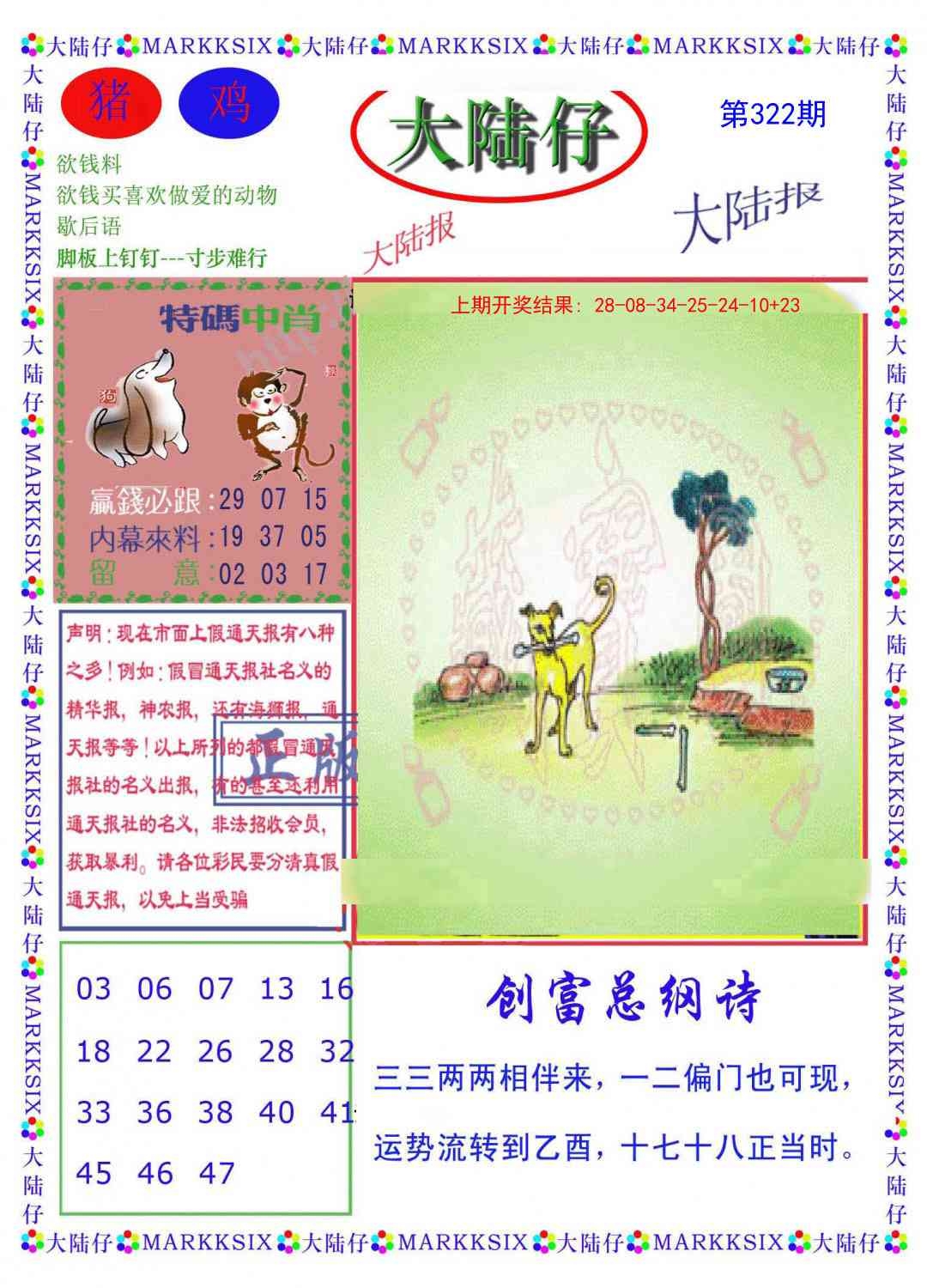 2025322期：澳门大陆仔，描绘2025年新澳门资枓大全玄机:绿树红果丰收期;解析2025新澳门天天精准资枓3肖6码：【牛兔龙,30-34-36-37-40-45】