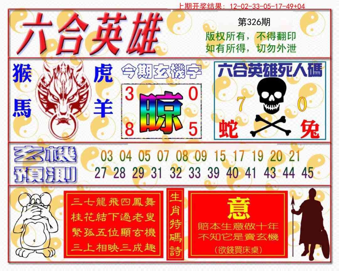 2025326期：六合英雄报，描绘2025最新免费资料玄机:四上八下有蛇狗;解析2025综合资料大全3肖6码：【蛇羊狗,3-11-18-30-37-38】