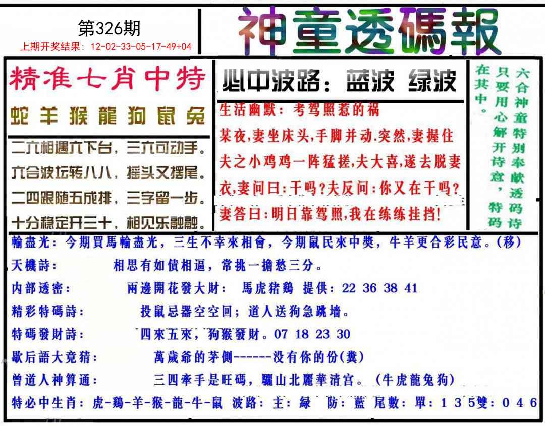2025326期：神童透码报，描绘2025新澳门天天开好彩大乐透号码玄机:四上八下有蛇狗;解析2025新澳天天开好彩大乐透开奖号码3肖6码：【蛇羊狗,3-11-18-30-37-38】