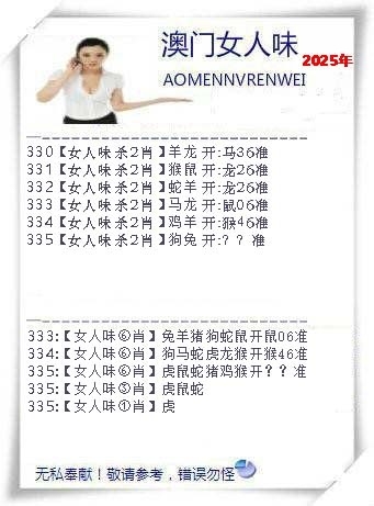 2025335期：澳门女人味，描绘2025年新澳门天天开好彩玄机:石榴武士找桂花，二下五上红波旺;解析2025今天晚上澳门开什么5肖10码：【兔龙猴狗猪,3-4-12-16-22-25-29-33-41-48】