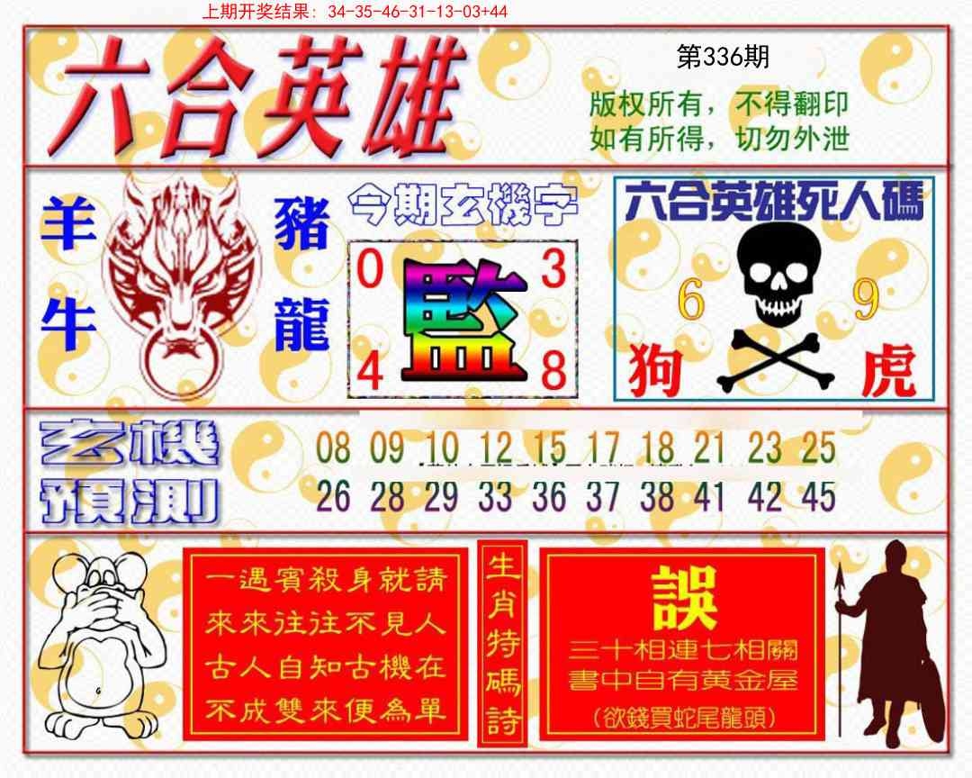 2025336期：六合英雄报，描绘2025综合资料大全玄机:今期生肖最忠心;解析2025最全免费资料大全6肖12码：【虎兔龙猴鸡猪,1-2-8-17-20-27-34-35-44-45-46-47】